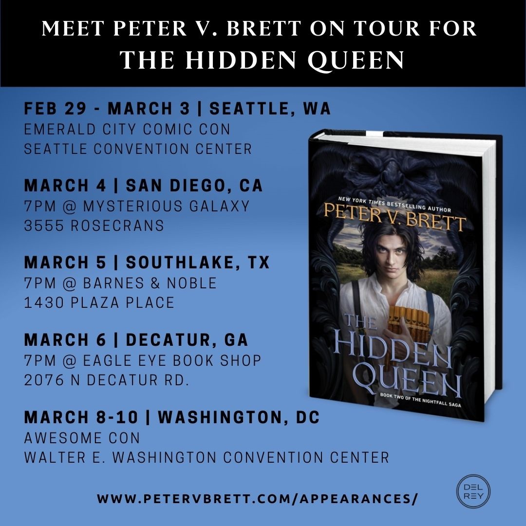Peter V Brett Hidden Queen US Tour